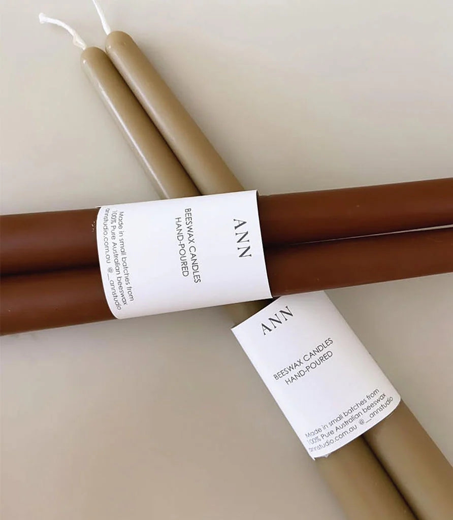 Dinner Taper Candle Pair - Toffee