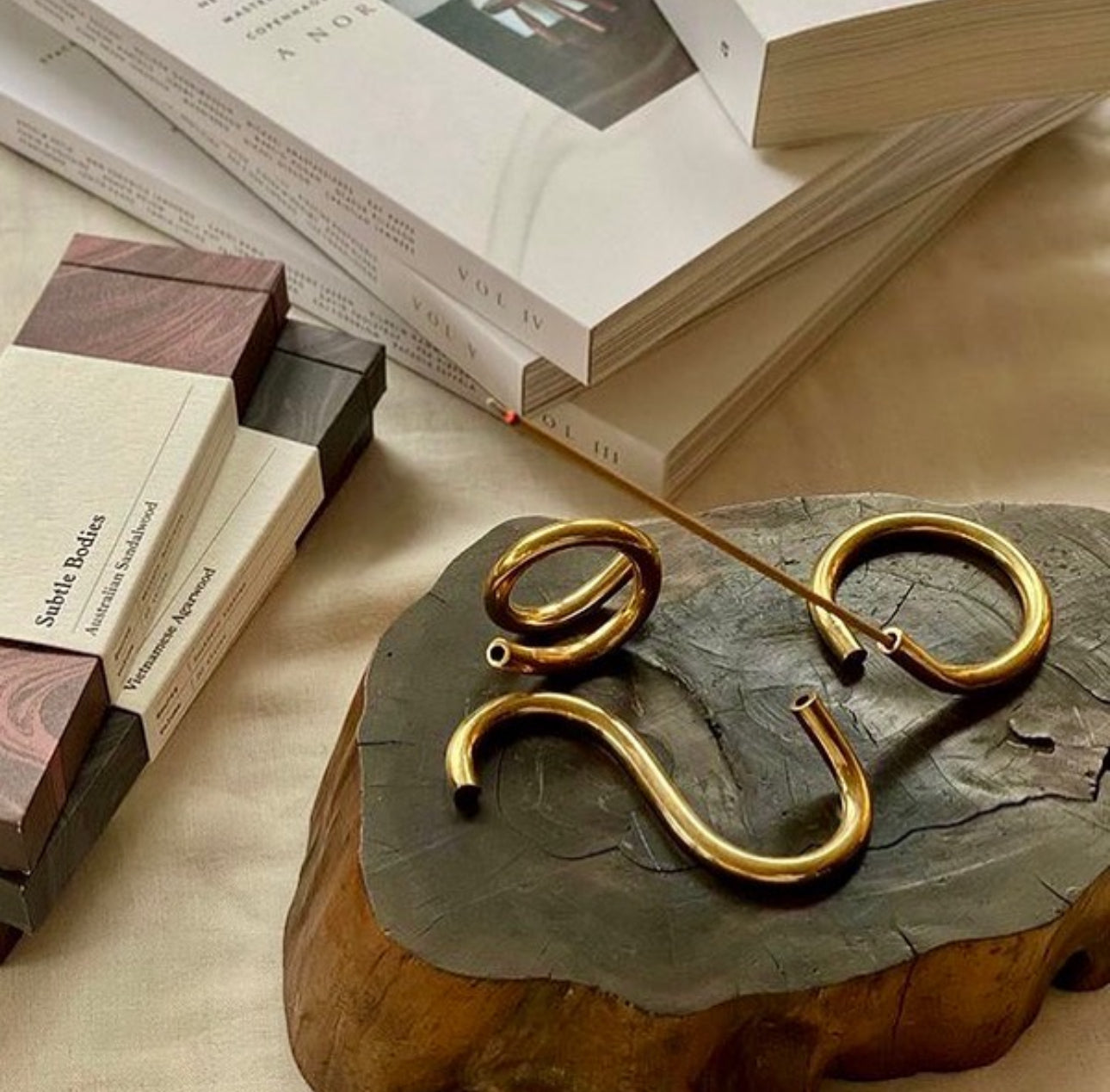 Brass S Shape Incense Holder