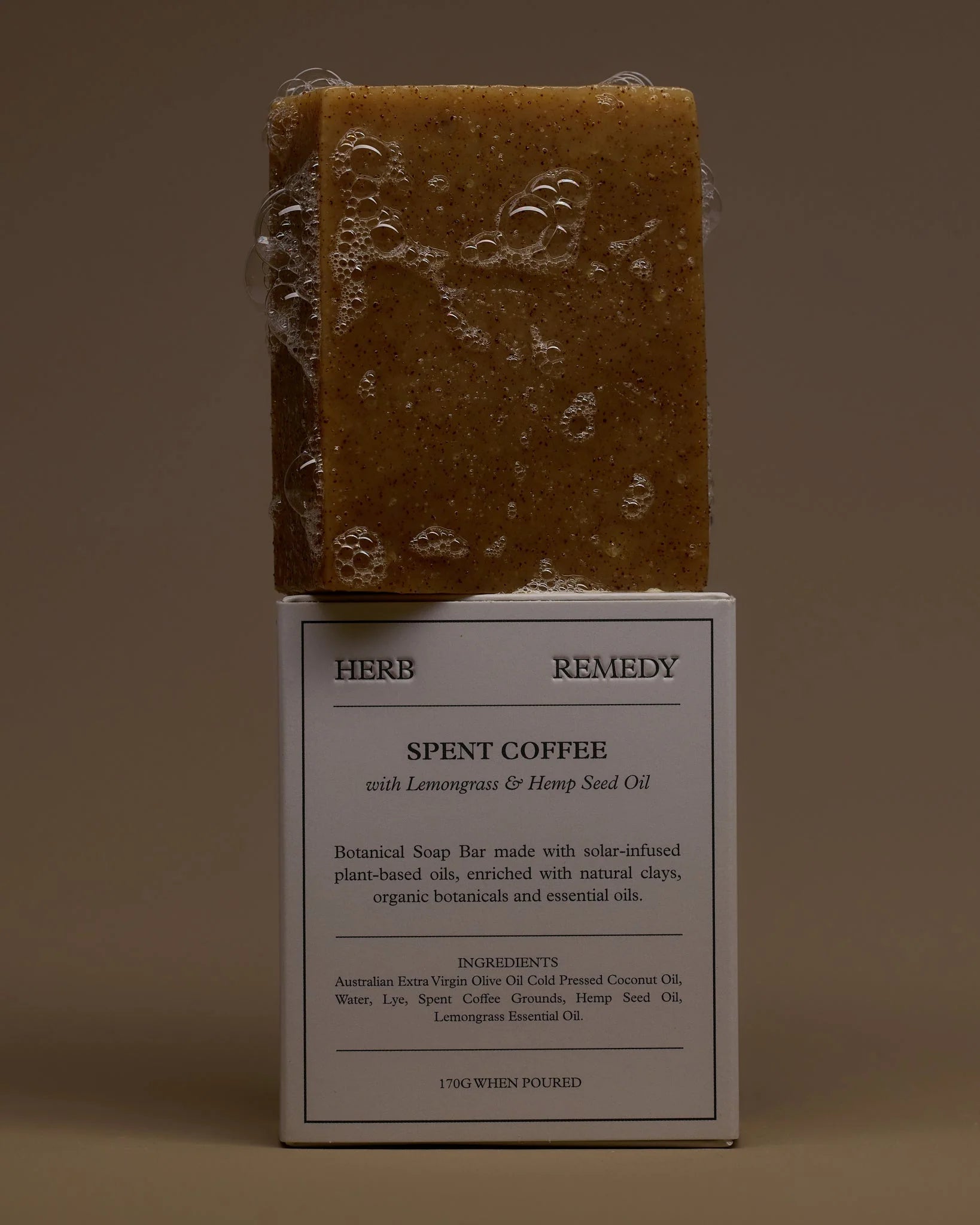 Botanical Bar: Spent Coffee Soap with Lemongrass & Hemp Seed Oil