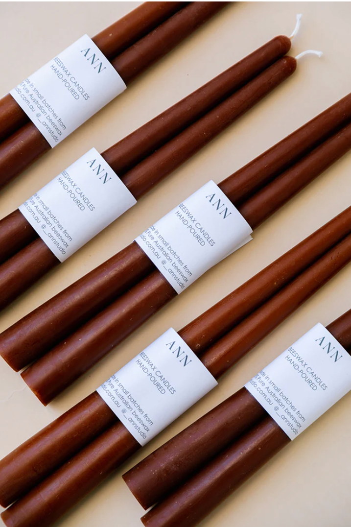 Dinner Taper Candle Pair - Toffee