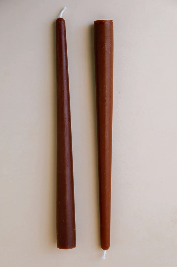 Dinner Taper Candle Pair - Toffee