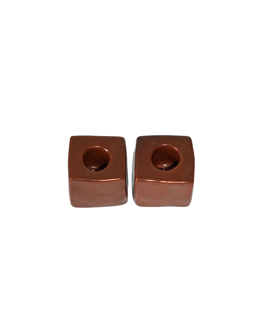 Cube Candle Holder - Red Ash