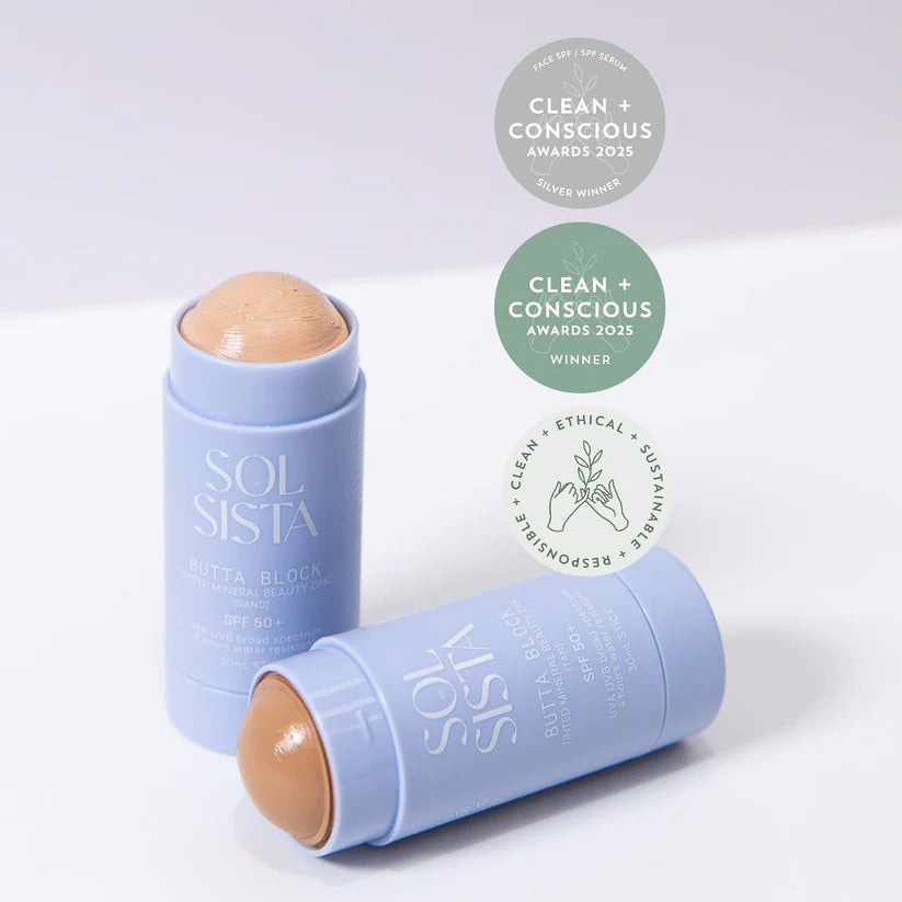 SAND BUTTA BLOCK™ SPF 50+ tinted mineral sunscreen balm